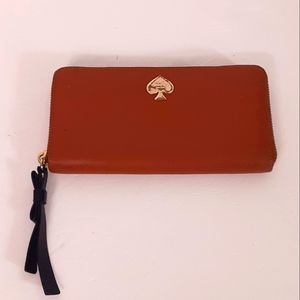 Kate Spade brown leather zip wallet